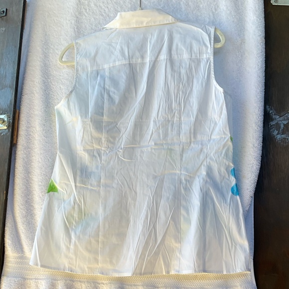 Chico’s Dauben Marissa Sleeveless Blouse Optic White; NWT; M/8 - Picture 6 of 12